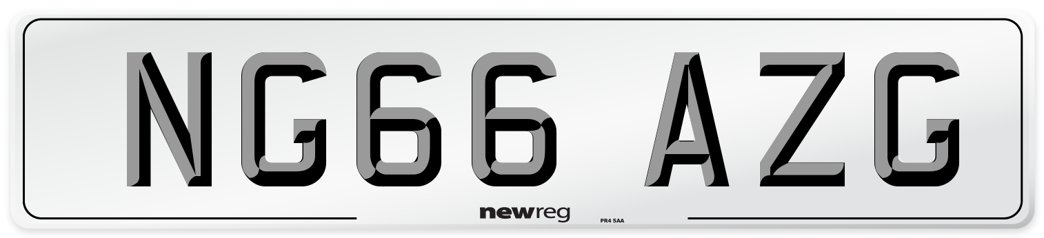 NG66 AZG Number Plate from New Reg